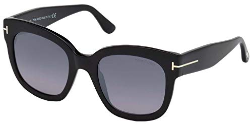 Tom Ford Modern Rectangular Sunglasses - Premium Black (Nero Lucido/Fumo Specchiato) for Stylish Men and Women | Ultra-