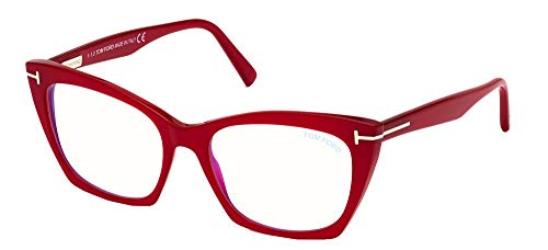 Tom Ford FT 5709-B Blue Block Shiny Pink Eyewear Frame for Women