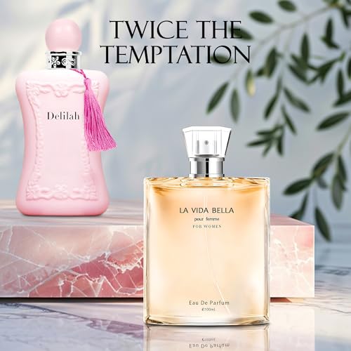 La Vida Bella & Delilah Women's Eau De Parfum Long Lasting Fragrance |4 Fl Oz Spray Daily Use