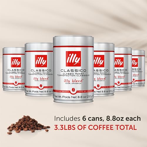 Illy Classico Whole Bean Coffee, Medium Roast, Perfect For Coffee Enthusiasts, Perfect For Daily Brewing, Rich Caramel