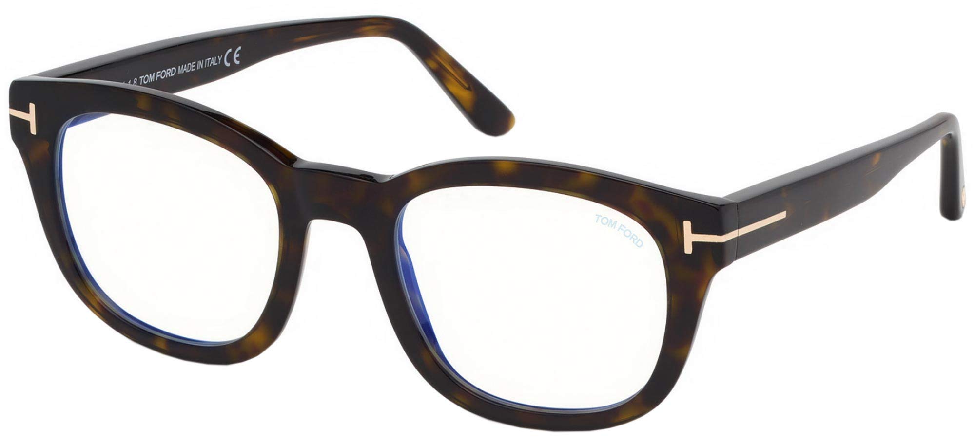 Tom Ford FT 5542 Eyeglasses - Shiny Dark Havana with Rose Gold "t" Logo, Multicolour | Best-Selling Sunglasses for Men a