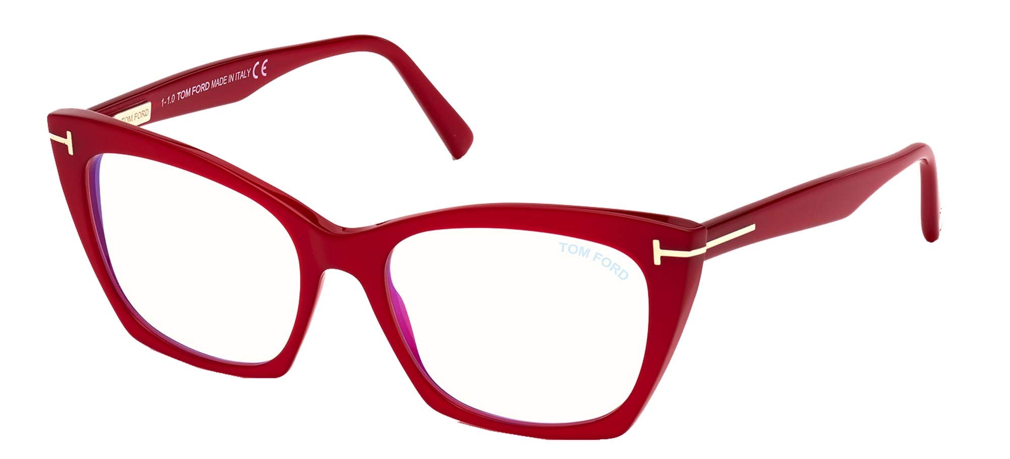 Tom Ford FT 5709-B Blue Block Shiny Pink Eyewear Frame for Women
