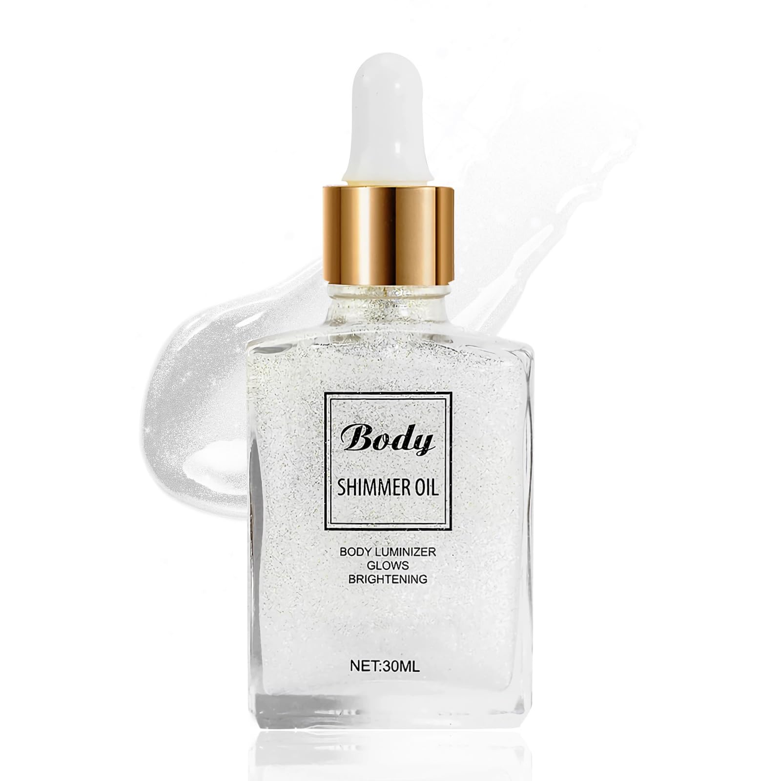 Pearl White Hydrating Shimmer Body Oil for Women
| Long Lasting Body Highlighter Shimmer Makeup with Liquid Luminizer
|