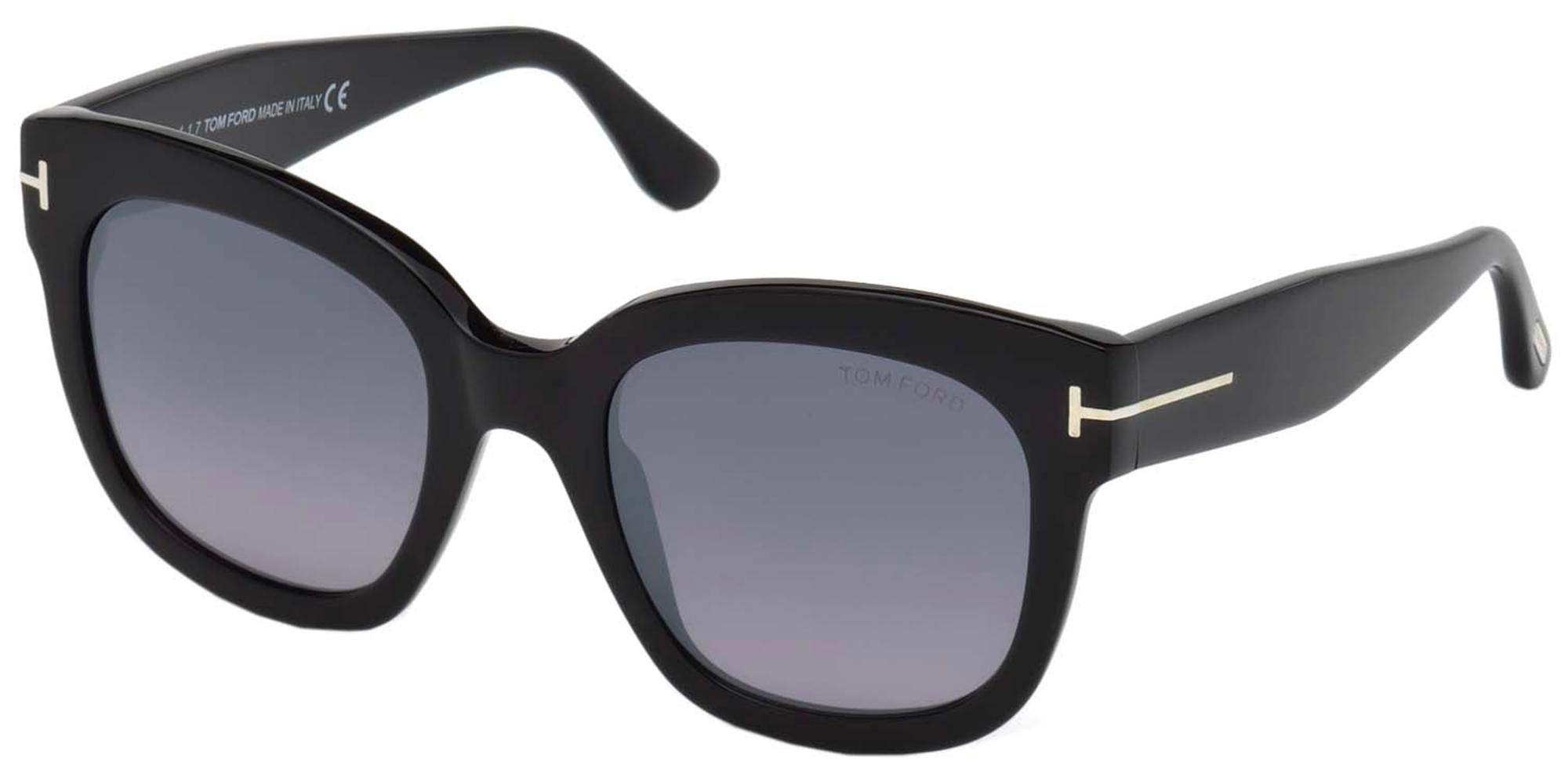 Tom Ford Modern Rectangular Sunglasses - Premium Black (Nero Lucido/Fumo Specchiato) for Stylish Men and Women | Ultra-