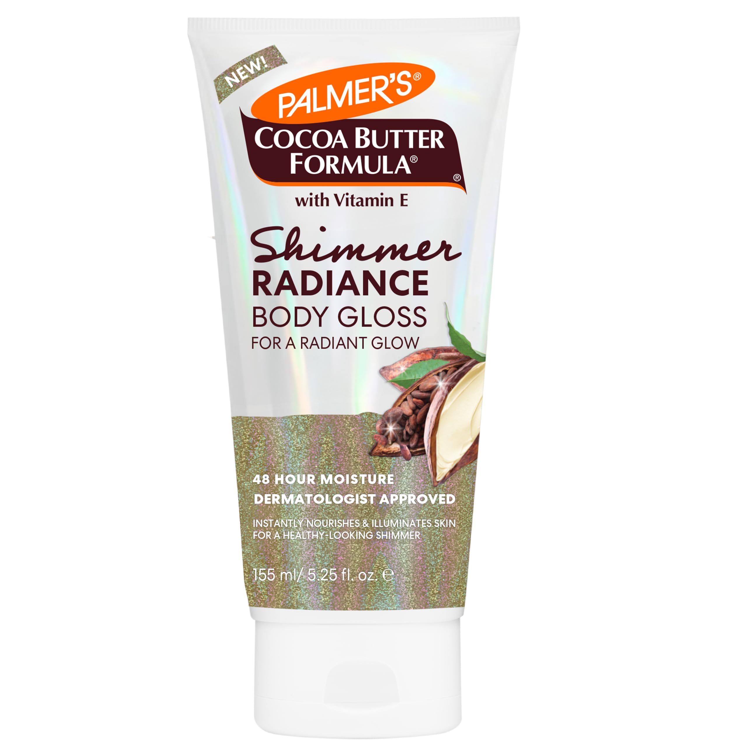 Palmer's Cocoa Butter Formula Shimmer Body Lotion with Vitamin E for Radiant Skin 48 Hour Moisture, Help Blur Veins and